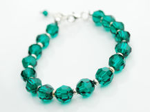 BRANSOLETKA KORALIKI EMERALD SZMARAGD