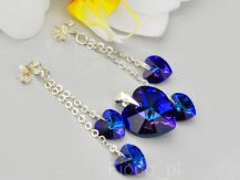 KOLCZYKI WISIOREK SZAFIROWE SERCE SWAROVSKI