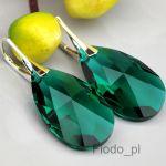 SZMARAGDOWE KOLCZYKI MIGDAŁ SWAROVSKI EMERALD - 5