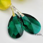 SZMARAGDOWE KOLCZYKI MIGDAŁ SWAROVSKI EMERALD - 4