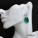 SZMARAGDOWE KOLCZYKI MIGDAŁ SWAROVSKI EMERALD - 6