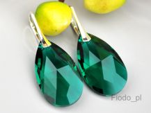 SZMARAGDOWE KOLCZYKI MIGDAŁ SWAROVSKI EMERALD