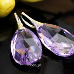 KOLCZYKI MIGDAŁ SWAROVSKI DELIKATNY FIOLET - 2