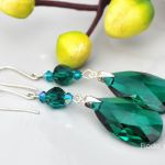 DŁUGIE KOLCZYKI MIGDAŁ EMERALD CUDO - 2