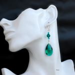 DŁUGIE KOLCZYKI MIGDAŁ EMERALD CUDO - 3