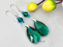 DŁUGIE KOLCZYKI MIGDAŁ EMERALD CUDO