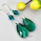 DŁUGIE KOLCZYKI MIGDAŁ EMERALD CUDO
