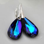 KOLCZYKI MIGDAŁ SWAROVSKI SZAFIR HELIOTROPE - 3