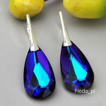 KOLCZYKI MIGDAŁ SWAROVSKI SZAFIR HELIOTROPE - 2