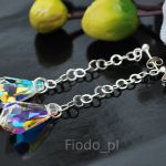 KOLCZYKI DŁUGIE KROPLA SWAROVSKI OPALIZUJĄCA - 4