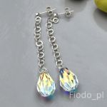 KOLCZYKI DŁUGIE KROPLA SWAROVSKI OPALIZUJĄCA - 2