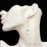 KOLCZYKI DŁUGIE KROPLA SWAROVSKI OPALIZUJĄCA - 5