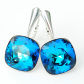 Kolczyki jak diamenty kryształ square Swarovski bermuda blue
