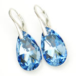 Kolczyki migdały jasny szafir 22 m kryształ Swarovski - 2