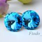 RIVOLI NA ZAPIĘCIACH ANGIELSKICH AQUAMARINE SWAROVSKI NOWOŚĆ