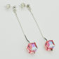 Kolczyki kostki na długiej lince light rose 8 mm kryształ orginalny