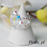 PIERŚCIONEK Z KULKĄ AB SWAROVSKI OPALIZUJĄCY - 3