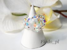 PIERŚCIONEK Z KULKĄ AB SWAROVSKI OPALIZUJĄCY