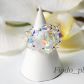 PIERŚCIONEK Z KULKĄ AB SWAROVSKI OPALIZUJĄCY