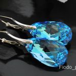 KOLCZYKI MIGDAŁ 22 MM AQUAMARINE AB - 2