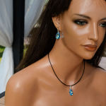 KOLCZYKI MIGDAŁ 22 MM AQUAMARINE AB - 7