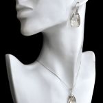 KOLCZYKI DUŻY MIGDAŁ 28MM SILVER SHADE - 2