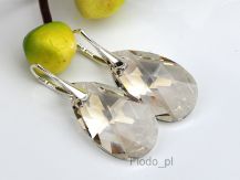 KOLCZYKI DUŻY MIGDAŁ 28MM SILVER SHADE