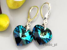 KOLCZYKI SERCE BERMUDA BLUE DUŻE