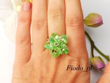 ZIELONY PIERŚCIONEK PERIDOT Z SERC