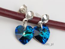 KOLCZYKI SZTYFTY SERCE MAŁE BERMUDA BLUE