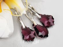 KOLCZYKI + WISIOREK W KOLORZE AMETHYST STYL BAROKOWY