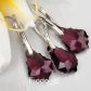 KOLCZYKI + WISIOREK W KOLORZE AMETHYST STYL BAROKOWY