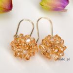 KOLCZYKI PLECIONE W KULE GOLDEN SHADOW - 2