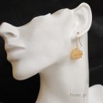 KOLCZYKI PLECIONE W KULE GOLDEN SHADOW - 3