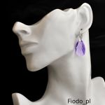 KOLCZYKI MIGDAŁ SWAROVSKI DELIKATNY FIOLET złoto - 4