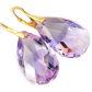KOLCZYKI MIGDAŁ SWAROVSKI DELIKATNY FIOLET złoto