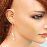 DŁUGIE KOLCZYKI PERŁA PERŁY BIAŁA SWAROVSKI - 4