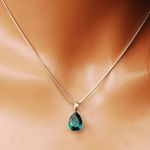 MIGDAŁ W SREBRNEJ OPRAWIE EMERALD ZIELEŃ - 5