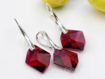 KOMPLET MAŁY COSMIC RUBY 14MM