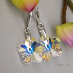 KOLCZYKI DUŻE KWIATKI 18 MM CRYSTAL AB - 2