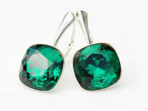 KRYSZTAŁ SQUARE EMERALD W SREBRZE  Kwadrat
