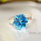 PIERŚCIONEK KOSTKA  AQUAMARINE