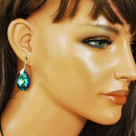 Kolczyki duże kamienie migdał 28 mm Bermuda Blue - 6