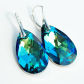 Kolczyki duże kamienie migdał 28 mm Bermuda Blue