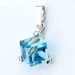 KOSTKA W SREBRZE 8MM AQUAMARINE - 2