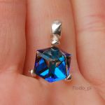 KOSTKA W SREBRZE 8 MM BERMUDA BLUE - 5