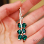 DŁUGIE KOLCZYKI Z KORALIKIEM EMERALD AB - 3