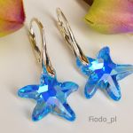 KOLCZYKI MAŁE ROZGWIAZDY AQUAMARINE AB 16MM - 3