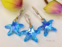 KOMPLET MAŁE ROZGWIAZDY AQUAMARINE AB 16 MM