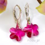 KOLCZYKI KWIATKI 12 MM FUCHSIA - 2